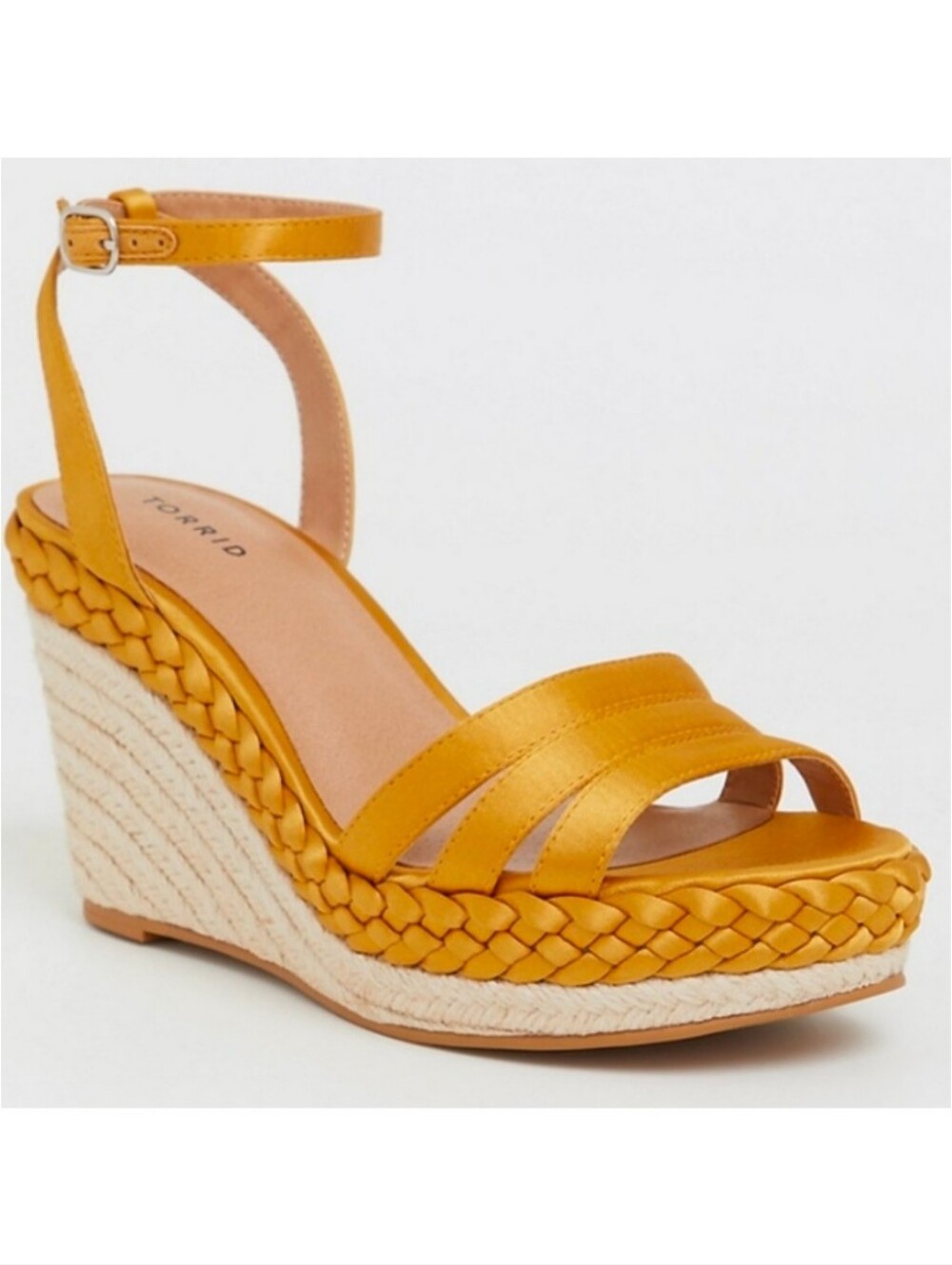 torrid | Mustard Braided Espadrille Wedge Sandal with Ankle Strap